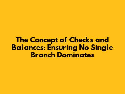 **The Concept of Checks and Balances: Ensuring No Single Branch Dominates**
