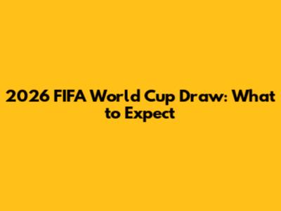 2026 FIFA World Cup Draw: What to Expect