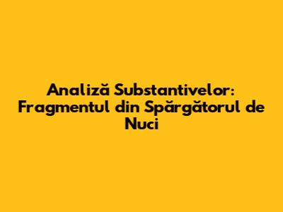 Analiză Substantivelor: Fragmentul din Spărgătorul de Nuci