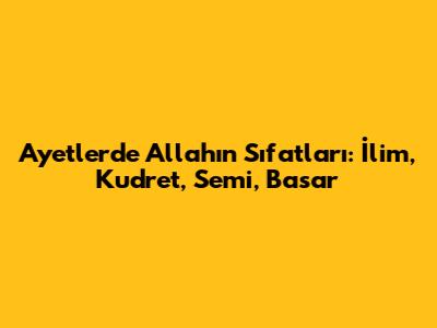 Ayetlerde Allah'ın Sıfatları: İlim, Kudret, Semi, Basar
