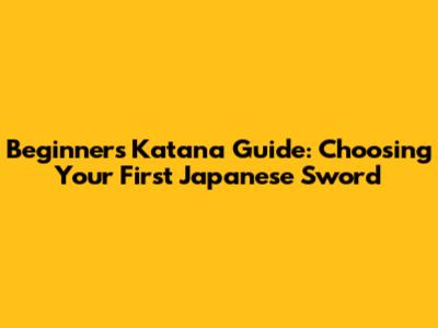Beginner's Katana Guide: Choosing Your First Japanese Sword