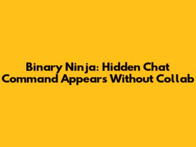 Binary Ninja: Hidden Chat Command Appears Without Collab