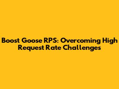 Boost Goose RPS: Overcoming High Request Rate Challenges
