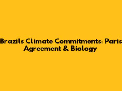 Brazil's Climate Commitments: Paris Agreement & Biology