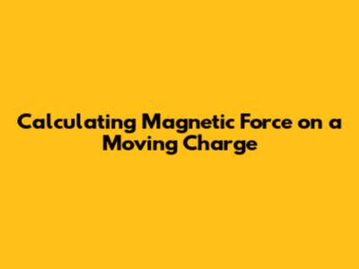 Calculating Magnetic Force on a Moving Charge
