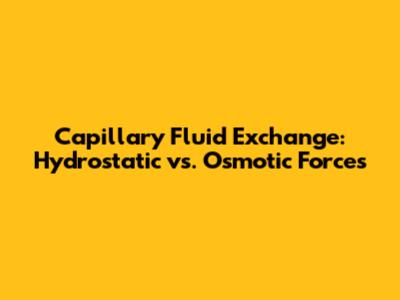 Capillary Fluid Exchange: Hydrostatic vs. Osmotic Forces