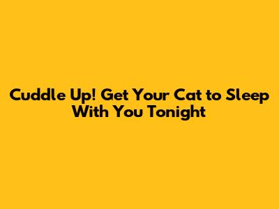 Cuddle Up! Get Your Cat to Sleep With You Tonight