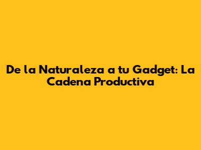 De la Naturaleza a tu Gadget: La Cadena Productiva