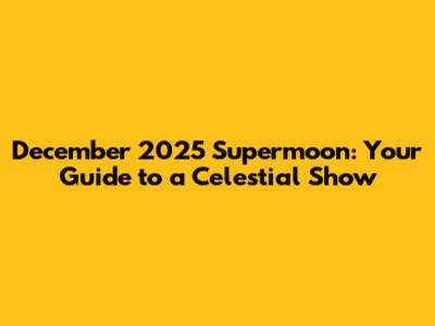 December 2025 Supermoon: Your Guide to a Celestial Show