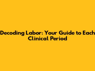 Decoding Labor: Your Guide to Each Clinical Period