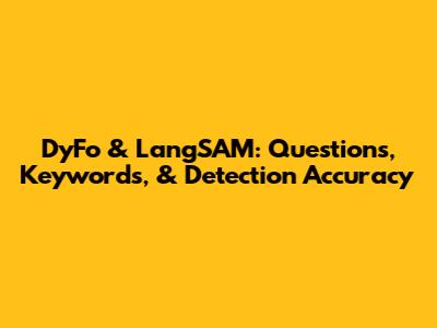 DyFo & LangSAM: Questions, Keywords, & Detection Accuracy