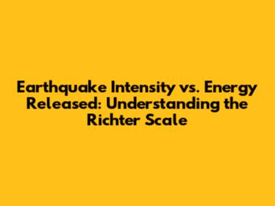 Earthquake Intensity vs. Energy Released: Understanding the Richter Scale