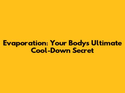 Evaporation: Your Body's Ultimate Cool-Down Secret