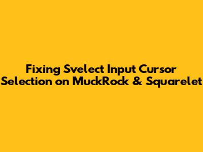 Fixing Svelect Input Cursor Selection on MuckRock & Squarelet