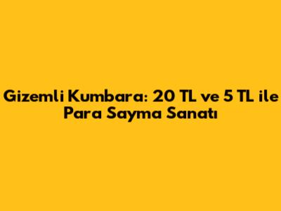 Gizemli Kumbara: 20 TL ve 5 TL ile Para Sayma Sanatı