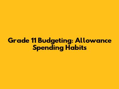 Grade 11 Budgeting: Allowance Spending Habits