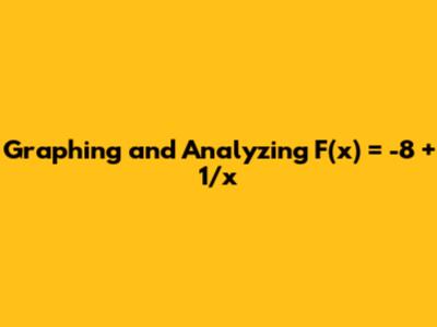 Graphing and Analyzing F(x) = -8 + 1/x