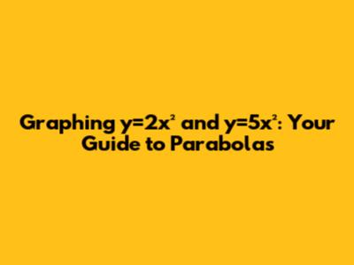 Graphing y=2x² and y=5x²: Your Guide to Parabolas