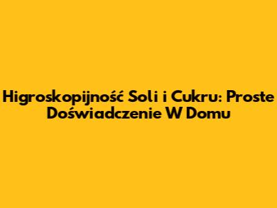 Higroskopijność Soli i Cukru: Proste Doświadczenie W Domu