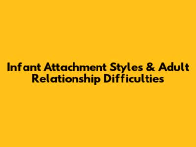 Infant Attachment Styles & Adult Relationship Difficulties