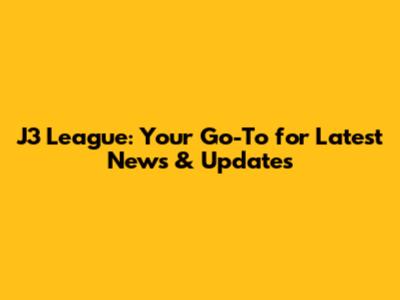 J3 League: Your Go-To for Latest News & Updates