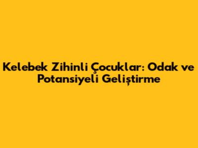 Kelebek Zihinli Çocuklar: Odak ve Potansiyeli Geliştirme