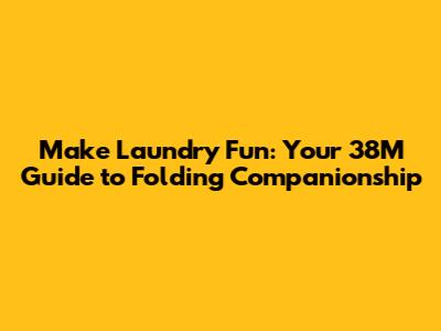 Make Laundry Fun: Your 38M Guide to Folding Companionship