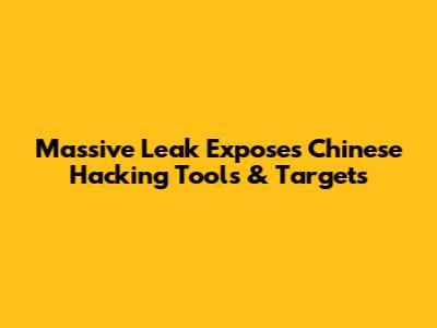 Massive Leak Exposes Chinese Hacking Tools & Targets