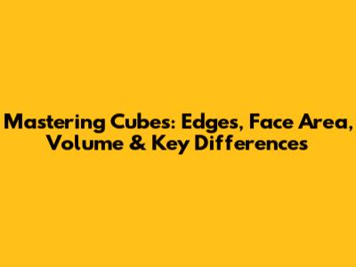 Mastering Cubes: Edges, Face Area, Volume & Key Differences