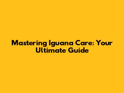 Mastering Iguana Care: Your Ultimate Guide