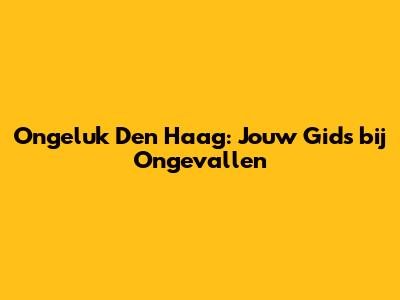 Ongeluk Den Haag: Jouw Gids bij Ongevallen