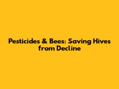 Pesticides & Bees: Saving Hives from Decline