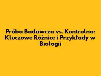Próba Badawcza vs. Kontrolna: Kluczowe Różnice i Przykłady w Biologii