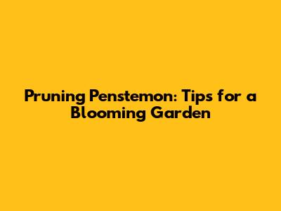 Pruning Penstemon: Tips for a Blooming Garden
