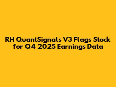 RH QuantSignals V3 Flags Stock for Q4 2025 Earnings Data