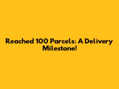 Reached 100 Parcels: A Delivery Milestone!