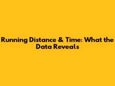 Running Distance & Time: What the Data Reveals