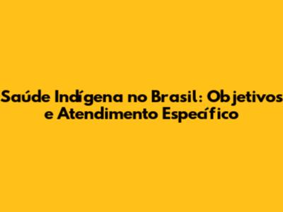 Saúde Indígena no Brasil: Objetivos e Atendimento Específico