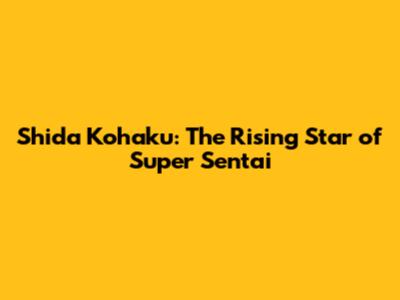 Shida Kohaku: The Rising Star of Super Sentai