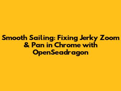 Smooth Sailing: Fixing Jerky Zoom & Pan in Chrome with OpenSeadragon
