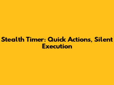 Stealth Timer: Quick Actions, Silent Execution