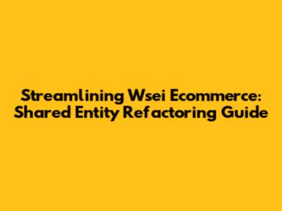 Streamlining Wsei Ecommerce: Shared Entity Refactoring Guide