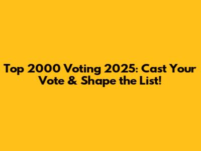 Top 2000 Voting 2025: Cast Your Vote & Shape the List!