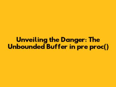 Unveiling the Danger: The Unbounded Buffer in `pre_proc()`