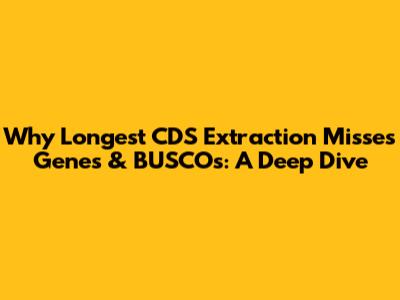 Why Longest CDS Extraction Misses Genes & BUSCOs: A Deep Dive